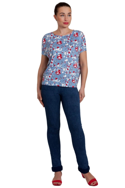 Женская футболка трикотажная голубая Magnolica
