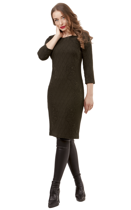 Brown Casual Office Dress Magnolica